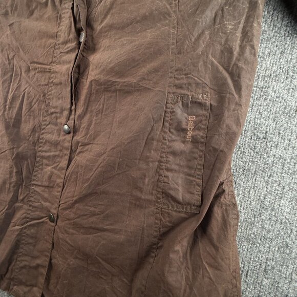 Barbour HAMSHIRE Size 16 Brown Lightweight Waxed Jacket Women Full Zip Outdoors - Picture 7 of 16